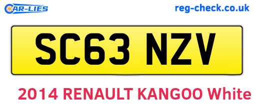 SC63NZV are the vehicle registration plates.