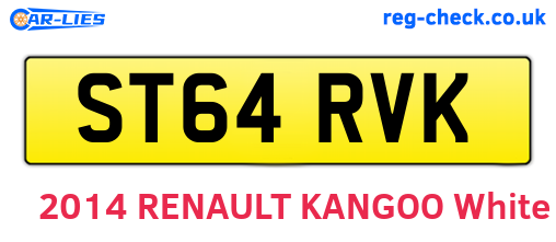 ST64RVK are the vehicle registration plates.