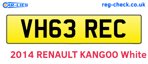 VH63REC are the vehicle registration plates.