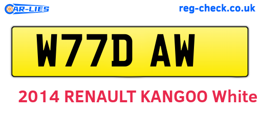 W77DAW are the vehicle registration plates.
