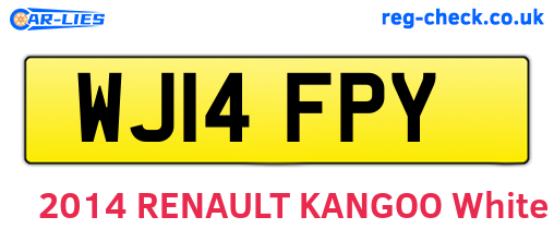 WJ14FPY are the vehicle registration plates.