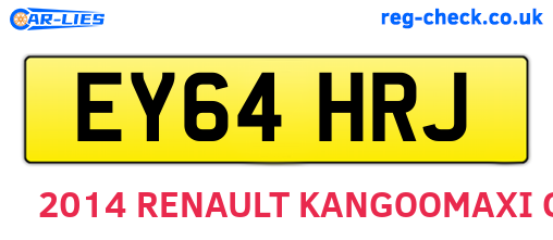 EY64HRJ are the vehicle registration plates.