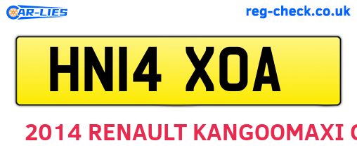 HN14XOA are the vehicle registration plates.