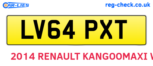 LV64PXT are the vehicle registration plates.