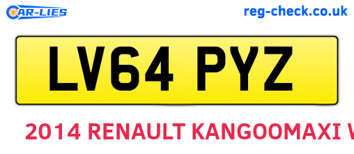 LV64PYZ are the vehicle registration plates.