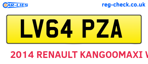 LV64PZA are the vehicle registration plates.