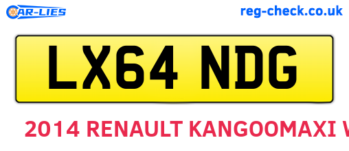 LX64NDG are the vehicle registration plates.