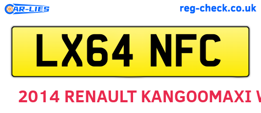 LX64NFC are the vehicle registration plates.