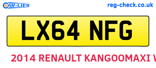 LX64NFG are the vehicle registration plates.