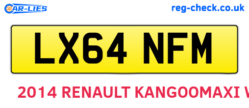 LX64NFM are the vehicle registration plates.