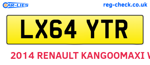 LX64YTR are the vehicle registration plates.