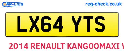 LX64YTS are the vehicle registration plates.
