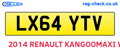 LX64YTV are the vehicle registration plates.