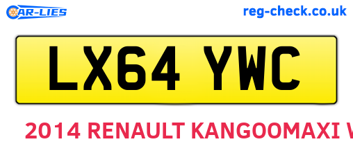 LX64YWC are the vehicle registration plates.