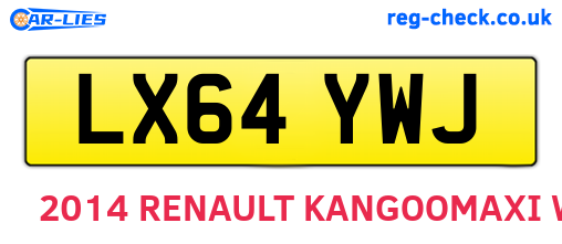 LX64YWJ are the vehicle registration plates.