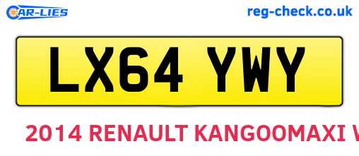 LX64YWY are the vehicle registration plates.