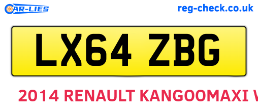 LX64ZBG are the vehicle registration plates.