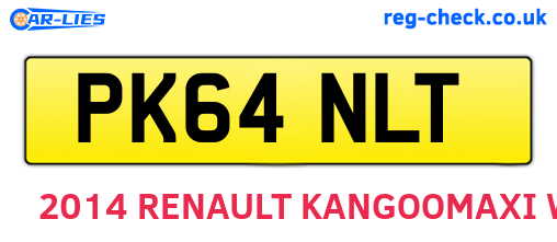 PK64NLT are the vehicle registration plates.