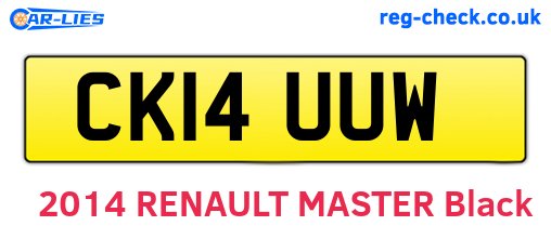 CK14UUW are the vehicle registration plates.