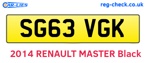 SG63VGK are the vehicle registration plates.