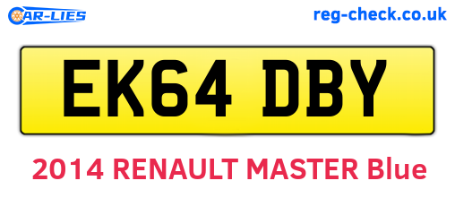 EK64DBY are the vehicle registration plates.