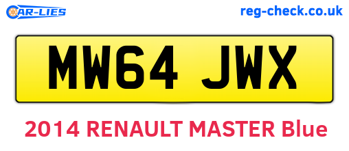MW64JWX are the vehicle registration plates.