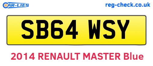 SB64WSY are the vehicle registration plates.