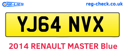 YJ64NVX are the vehicle registration plates.