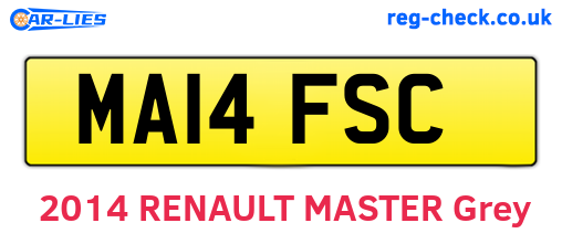 MA14FSC are the vehicle registration plates.