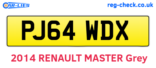 PJ64WDX are the vehicle registration plates.