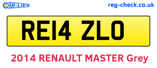RE14ZLO are the vehicle registration plates.