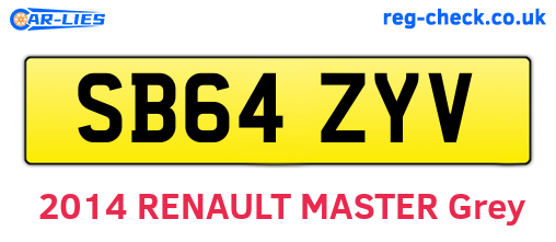 SB64ZYV are the vehicle registration plates.