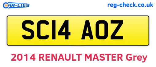 SC14AOZ are the vehicle registration plates.