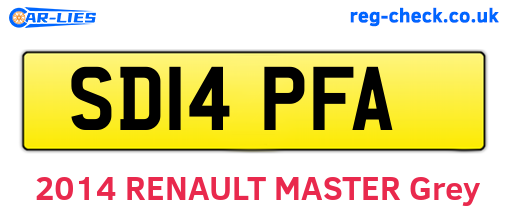 SD14PFA are the vehicle registration plates.