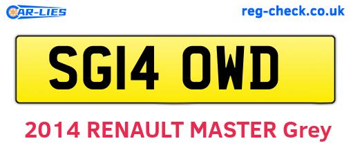 SG14OWD are the vehicle registration plates.