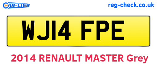 WJ14FPE are the vehicle registration plates.