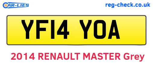 YF14YOA are the vehicle registration plates.