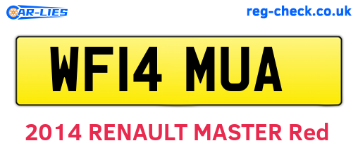 WF14MUA are the vehicle registration plates.
