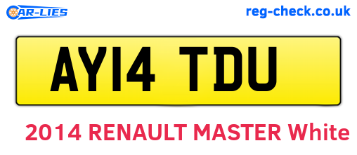 AY14TDU are the vehicle registration plates.