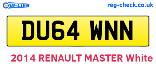 DU64WNN are the vehicle registration plates.