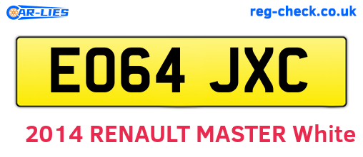 EO64JXC are the vehicle registration plates.