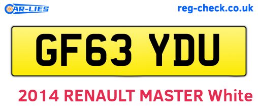 GF63YDU are the vehicle registration plates.
