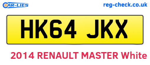 HK64JKX are the vehicle registration plates.