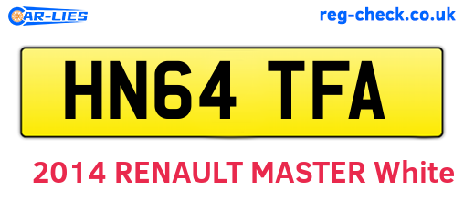 HN64TFA are the vehicle registration plates.