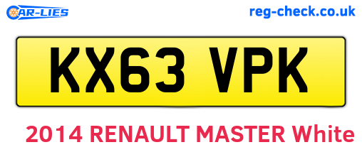 KX63VPK are the vehicle registration plates.