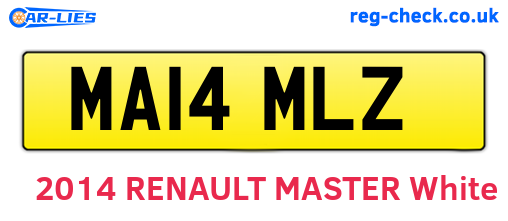MA14MLZ are the vehicle registration plates.
