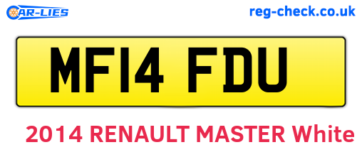 MF14FDU are the vehicle registration plates.