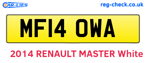 MF14OWA are the vehicle registration plates.