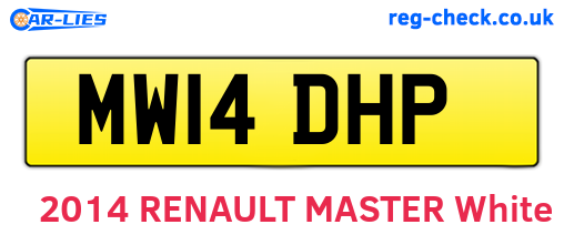 MW14DHP are the vehicle registration plates.