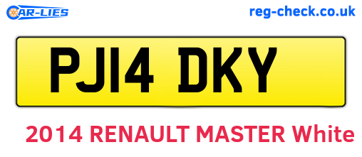 PJ14DKY are the vehicle registration plates.